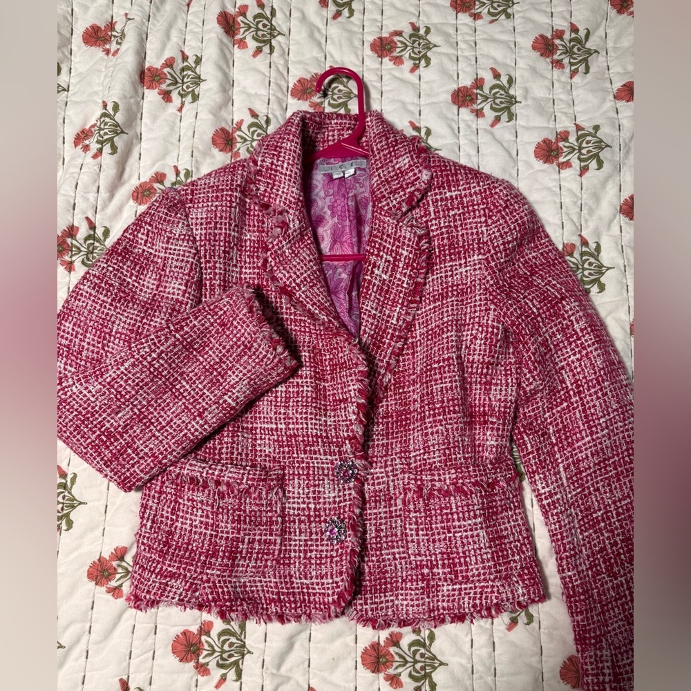 Silk Pink Tweed Blazer